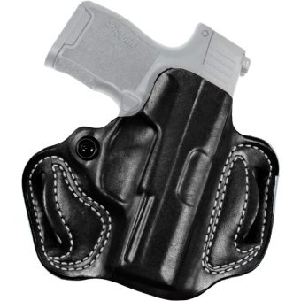 DeSantis Mini Slide Holster Right Hand S&W M&P Shield 9, S&W M&P Shield 40 Premium Saddle Leather Black